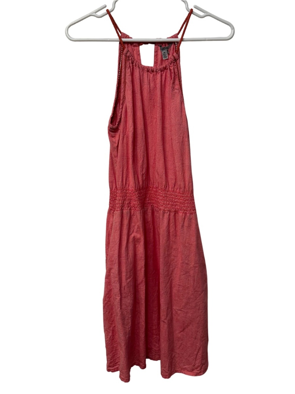 Toad & Co Coral Linen Blend Halter Midi Dress Size Medium